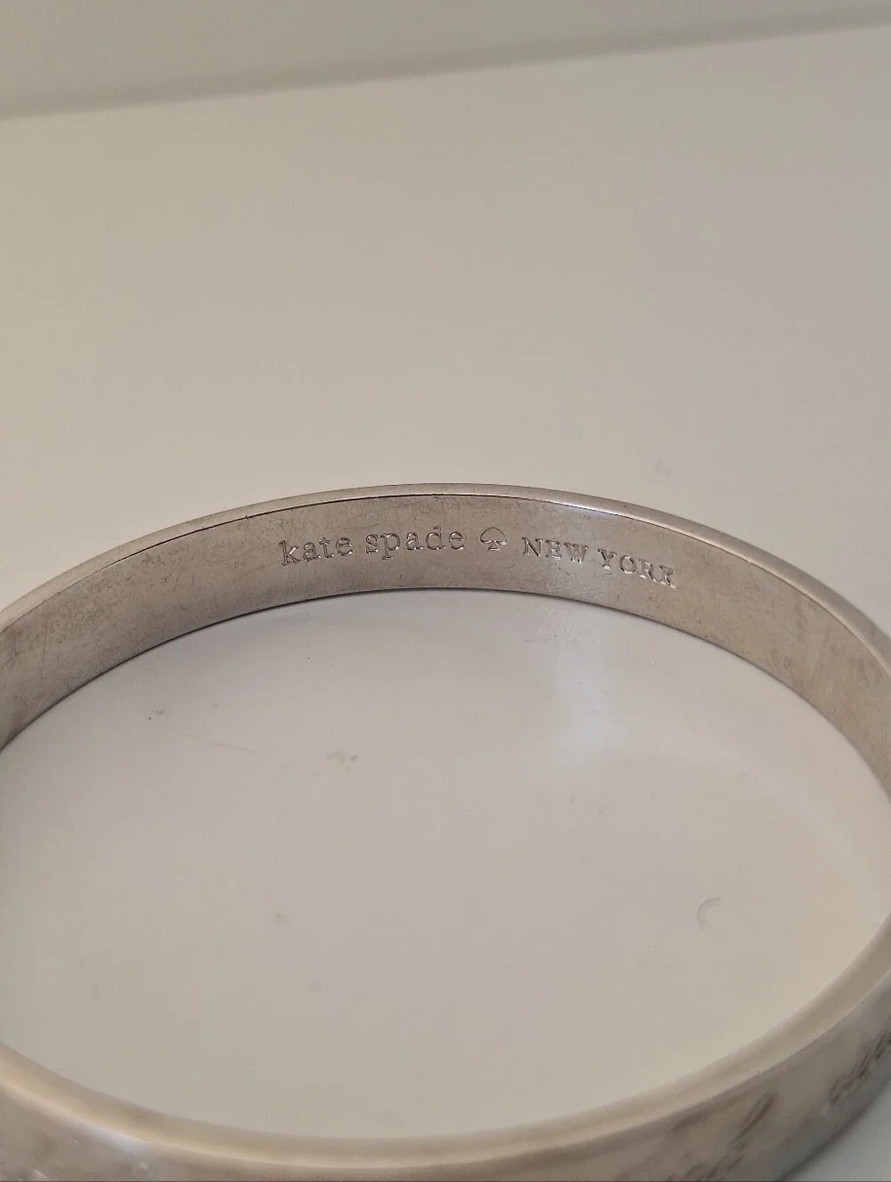 Silver Script Engraved Bangle Bracelet